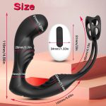 Male Prostate Massage Vibrator Double Ring Anal Plug Vibrator Silicone Delay Ejaculation Male Masturbator Adult Sex Toys for Men - 图片 4