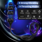 Wireless Remote Control 9 Vibrating Modes 3 in 1 Prostate Testicles Stimulator Male g Spot Vibrator Prostate Massager - 图片 4