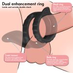 Sex Products Silicone Double Ring Locking Fine Ring Delay Lasting Couples Sharing Delay Ring for Men - 图片 4