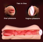 3D Realistic Vagina Masturbator Oral Mouth Aircraft Cup Pocket Pussy Intimate Deep Throat Double Hole Sex Toy for Men - 图片 4