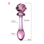 Rose Flower Penis Dildo Wholesale Glass Anal Beads Crystal Butt Anal Plug for Women Men - 图片 4