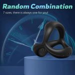 OEM Double Stretch Lock Sperm Ring Male Device Triangle Silicone JJ Double Set Ring Sun Circle Couple Sex Toys - 图片 4