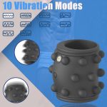 OEM Charging Vibration Lock Ring Male Delayed Masturbator Soft Silicone Sex Toy for Men - 图片 4