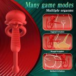 OEMAPPControl Lock Sperm Cock Ring Erection Adult Sex Toy Clitoral Anal Stimulation Dual Penis Ring Vibrator with Tongue Licking - 图片 4