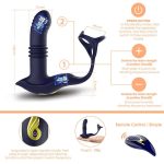 OEM Wireless Remote Control Telescopic Prostate Massager Delay Ejaculation Cock Ring for Men Butt Plug Anal Vibrator for Couples - 图片 4