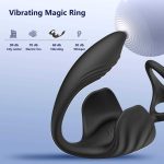 OEM 3 in 1 Penis Ring Vibration Anal Testicle Sex Toys APP Remote Control Prostate Massager Vibrating Cock Ring with Anal Plug - 图片 4