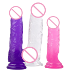OEM Women's Natural Rubber Dildo with Colorful Artificial Crystal Realistic Design Soft Silicone Material - 图片 4