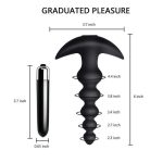 OEM 10-Vibration-Mode Waterproof Silicone Anal Beads Butt Plug Flexible Bullet Vibrator for Anal Masturbation Sex Toy - 图片 4