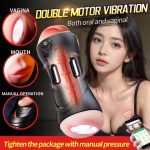 OEMDouble-Sided Electric Double-Headed Masturbator Shape Airplane Cup Knight Vibrating Remote Control for Oral Sex Squeezing App - 图片 4