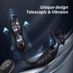 OEM Male Prostate Remote Control Anal Plug 9-Frequency Telescopic Double Vibration Double Ring Locking for Safer Sex - 图片 4