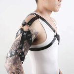 OEM Chest Harness Leather Men Sex Lingerie PU Leather Bondage Restraints for Man Sex Bondage Gear Cosplay Handcuff - 图片 4