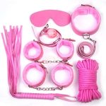 OEM Popular 7 Pcs Set Erotic ToysSex Bondage Leather Strap Kit Slave Game Bdsm Fetish Plush Bondage Sex Toy - 图片 4