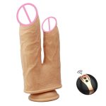 Remote Control Double Penetration Vaginal Anus Anal Dildo Vibrator Realistic Dick Vibrating Rotating Huge Double Dildo for Women - 图片 4