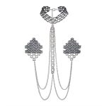 Women's Rhinestone Decorative Nipple Pasties Sexy Choker Collar Body Chain Silicone Self-Adhesive Reusable Nipple Cover Stickers - 图片 4