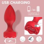 Anal Plug Rose Vibrator for Women Remote Control Butt Plug 10 Modes Vibrating Prostate Massager Silicone Stimulator Sex Toys - 图片 4