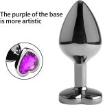 OEM Vaginal Massager Black Metal Butt Plug Vibrator Heart Anal Plug Smooth Candy Adult Game Products Sex Stuff Sexual Toy - 图片 4