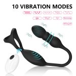 OEM 3 in 1 Thrusting Anal Beads Remote Control Anal Butt Plug Adult Toys Vibrator for Men Couple Pleasure Anal Plug Male Sex Toy - 图片 4