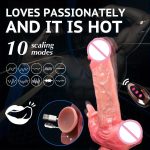 Extended Realistic Dildo Remote Control Suction Cup Realistic Penis Automatic Retractable Rotating Heated Sex Toy - 图片 4