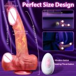 Automatic Telescopic Heating Dildo Silicone Realistic Dick Anal Plug Female Stimulator Vibrator Adults Sexy Toys for Womans - 图片 4