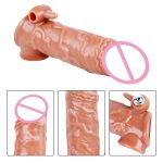 Hot Selling Realistic Masturbation Dildo Sleeve Reusable Soft Silicone Extended Condoms for Men Adult Sex Toys - 图片 4