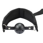Wholesale Black Ribbon Material Bondage Kit with Handcuffs and Mouth Ball Toys BDSM Sex Toys for Women - 图片 4