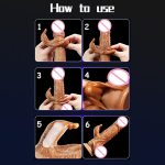 OEM Male Sex Long Time Double Vibration Silicon Penis Sleeve for Men - 图片 4