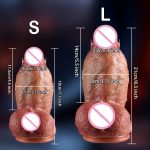 OEM Big Soft Realistic Silicone Dildo Electric Telescopic Vibrating Dildo Vibrator Fat Dildo for Women Sex Toys - 图片 4