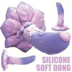OEM Light Purple Color Rose Shaped Realistic Simulation Colorful Dildo for Female Pleasure, Silicone Female Sex Toy - 图片 5