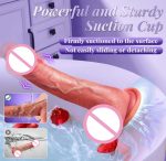 OEM High Quality Big Long Dildo Adult Sex Toy Heated Realistic Dildo 9 Thrust Vibration Modes for G-Spots Clitoral Stimulator - 图片 5