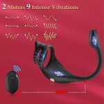Pleasure Anal Penis Double Ring Vibrator Prostate Massager Vibrating Cock Ring Taint Stimulator for Male Masturbator - 图片 5