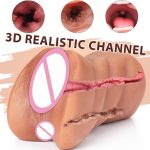 Hot Selling 3D Men Massage Manual Masturbation Bust Silicone Doll Big Breast Skin Color Airplane Cup Male Masturber Cup Toys - 图片 5