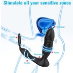 Male Prostate Massage Single Cock Ring Automatic Telescopic Vibrator Wireless APP Anal Butt Plug Stimulator Anal Masturbator - 图片 5