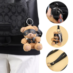OEM Adult Bondage Bear Pendant Plush Sexy SM Toy Chain Bound Bell Bear Gift Leather Eye Patch Bear Violent - 图片 5