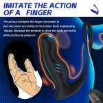 Wireless Remote Control Finger-Motion Wiggling Butt Plug Anal Vibrator Fingering Male Prostate Massager with Penis Cock Rings - 图片 5