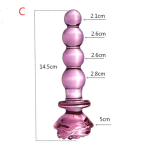Rose Flower Penis Dildo Wholesale Glass Anal Beads Crystal Butt Anal Plug for Women Men - 图片 5