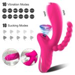 3 in 1 Tongue Licking Vacuum Stimulator Clit Sucker Dildo Vibrator for Women Clitoris G Spot Sex Toys Adult Goods for Female - 图片 5