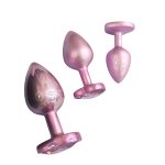 OEM 3-Piece Set Heart Shaped Base Crystal Diamond Anal Plug Trainer Anal Stimulation Jewelled Metal Butt Plug for Men Woman - 图片 5