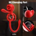 OEMAPPControl Lock Sperm Cock Ring Erection Adult Sex Toy Clitoral Anal Stimulation Dual Penis Ring Vibrator with Tongue Licking - 图片 5