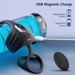 OEM 3 in 1 Penis Ring Vibration Anal Testicle Sex Toys APP Remote Control Prostate Massager Vibrating Cock Ring with Anal Plug - 图片 5