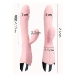 Wholesale Vibrator Toys for Ladies Full Silicone Dual Head Vibrating G-spot Stimulate Rabbit Vibrator - 图片 5