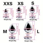 BDSM Metal Anal Plug With Gem Base Beginner to Expert 5 Size Butt Plug G-spot Massage Sexual Wellness Adult Pleasure Sex Toys - 图片 5
