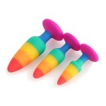 Rainbow Color Medical Grade Liquid Silicone Anal Plug Dildo Sex Toy for Men and Women G-Spot Butt Stimulation - 图片 5