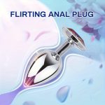 OEM Colorful Anal Butt Plug 3 Pcs Sets Dazzling Colour Safety Metal Fantasy Sex Games for Starter Beginner - 图片 5