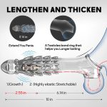 Men Sex Toy Penis Enlargement Big Cock Sleeve Dildo Condom Transparent Reusable Male Dragon Vibrating Penis Extender Sleeve - 图片 5