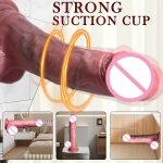 Realistic Dildo Vibrator Lifelike Liquid Silicone Remote Control Strong Suction Cup Adult Couple's Sex Toy - 图片 5