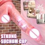 Telescopic Realistic Dildo With Suction Cup Heating Wireless Remote Dick for Women Masturbator - 图片 5