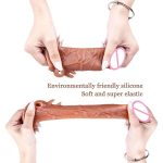 Hot Selling Realistic Masturbation Dildo Sleeve Reusable Soft Silicone Extended Condoms for Men Adult Sex Toys - 图片 5