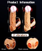 OEM Male Sex Long Time Double Vibration Silicon Penis Sleeve for Men - 图片 5