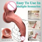 OEM Liquid Silicone Dildo Female Masturbator Realistic Dildo Soft Lifelike Dildo With Ball and Suction Cup Sex Toys for Couple - 图片 5
