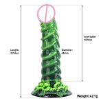 OEM New Design Fantasy Silicone Dildos Big Monster Green Spiral Dragon Dildo Tentacle Dildo for Women Men - 图片 5